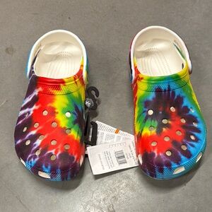 Colorful Tie-Dye Kids Clogs